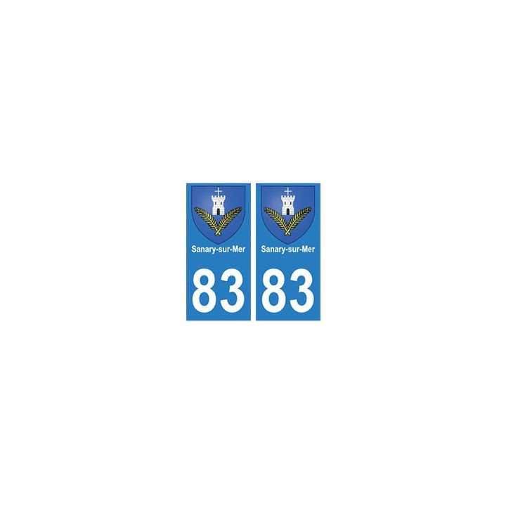 83 Sanary-sur-Mer autocollant plaque immatriculation ville