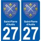 27 de Léry escudo de armas de la etiqueta engomada de la placa de pegatinas de la ciudad