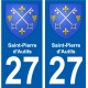 27 de Léry escudo de armas de la etiqueta engomada de la placa de pegatinas de la ciudad