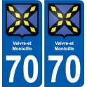 70 Vaivre-et-Montoille blason autocollant plaque stickers ville