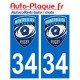 34 montpellier rugby MHRC sticker adesivo piastra