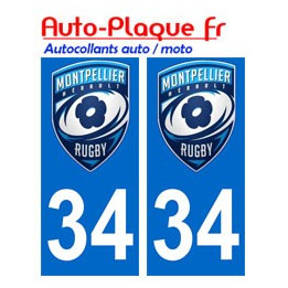 34 montpellier rugby MHRC autocollant plaque
