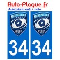 34 montpellier rugby MHRC sticker plate sticker