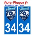 34 montpellier rugby NACHRICHT aufkleber typenschild aufkleber