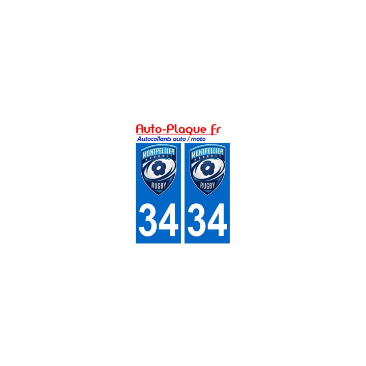 34 montpellier rugby MHRC autocollant plaque