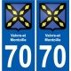 70 Vaivre-et-Montoille escudo de armas de la etiqueta engomada de la placa de pegatinas de la ciudad