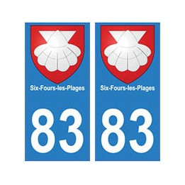 83 Six-Fours-les-plages autocollant plaque immatriculation ville