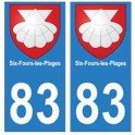 83 Six-Fours-les-plages autocollant plaque immatriculation ville