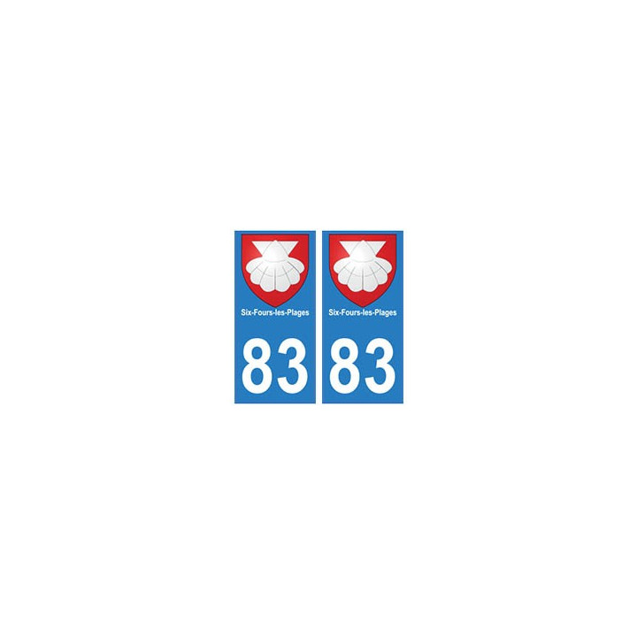 83 Six-Fours-les-plages autocollant plaque immatriculation ville