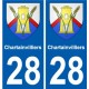 28 Dammarie escudo de armas de la etiqueta engomada de la placa de pegatinas de la ciudad