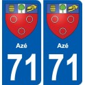 71 Azé wappen aufkleber typenschild aufkleber stadt