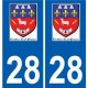 28 Dammarie logo autocollant plaque stickers ville