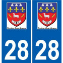 28 Dammarie logotipo de la etiqueta engomada de la placa de pegatinas de la ciudad