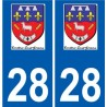 28 Berchères-Saint-Germain logo autocollant plaque stickers ville
