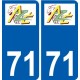 71 Azé logo autocollant plaque stickers ville