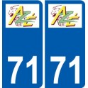 71 Azé logo autocollant plaque stickers ville