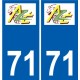71 Azé logo autocollant plaque stickers ville