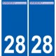 28 Dammarie logotipo de la etiqueta engomada de la placa de pegatinas de la ciudad
