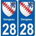 28 Dammarie escudo de armas de la etiqueta engomada de la placa de pegatinas de la ciudad