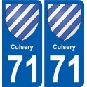 71 Cuisery blason autocollant plaque stickers ville