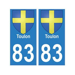 83 Toulon autocollant plaque immatriculation ville