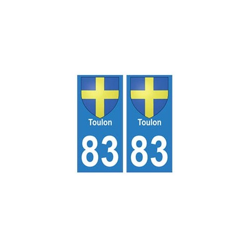 83 Toulon autocollant plaque immatriculation ville