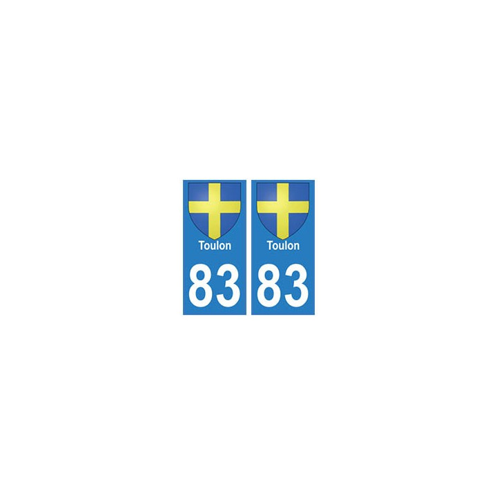 83 Toulon autocollant plaque immatriculation ville