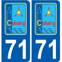 71 Cuisery stemma adesivo piastra adesivi città