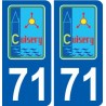 71 Cuisery logo autocollant plaque stickers ville
