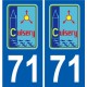 71 Cuisery logo autocollant plaque stickers ville