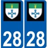 28 Dammarie logotipo de la etiqueta engomada de la placa de pegatinas de la ciudad