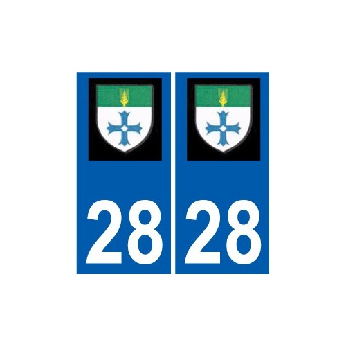 28 Dammarie logotipo de la etiqueta engomada de la placa de pegatinas de la ciudad