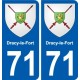 71 Dracy-le-Fort wappen aufkleber typenschild aufkleber stadt