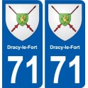 71 Dracy-le-Fort blason autocollant plaque stickers ville