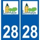 28 Dammarie logotipo de la etiqueta engomada de la placa de pegatinas de la ciudad