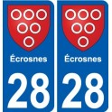 28 Dammarie escudo de armas de la etiqueta engomada de la placa de pegatinas de la ciudad