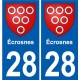 28 Dammarie blason autocollant plaque stickers ville
