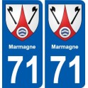 71 Marmagne blason autocollant plaque stickers ville