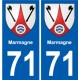 71 Marmagne blason autocollant plaque stickers ville