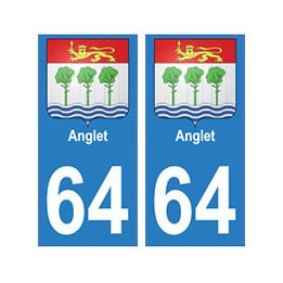 64 Anglet ville autocollant plaque
