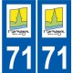 71 Marmagne logo autocollant plaque stickers ville