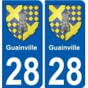28 Dammarie escudo de armas de la etiqueta engomada de la placa de pegatinas de la ciudad