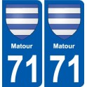 71 Matour blason autocollant plaque stickers ville