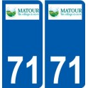71 Matour escudo de armas de la etiqueta engomada de la placa de pegatinas de la ciudad