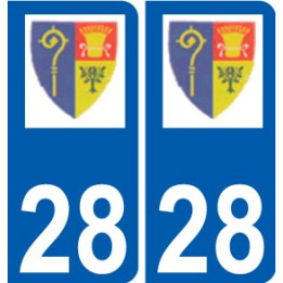 28 Dammarie logotipo de la etiqueta engomada de la placa de pegatinas de la ciudad
