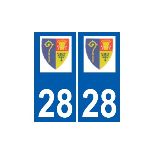 28 Dammarie logotipo de la etiqueta engomada de la placa de pegatinas de la ciudad
