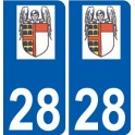 28 Dammarie logotipo de la etiqueta engomada de la placa de pegatinas de la ciudad
