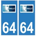 64 Anglet logo sticker plate registration city