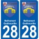 28 Dammarie blason autocollant plaque stickers ville