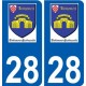 28 Dammarie logotipo de la etiqueta engomada de la placa de pegatinas de la ciudad